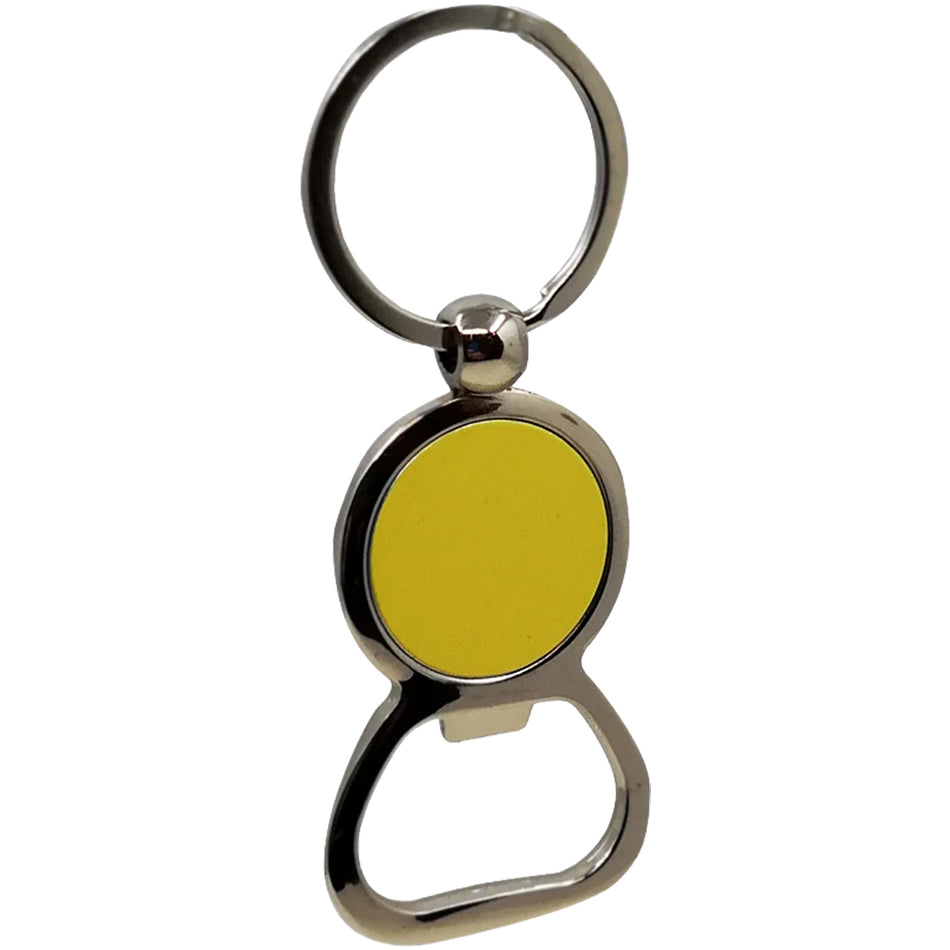 Car Keychine With Metal Opener-Yellow