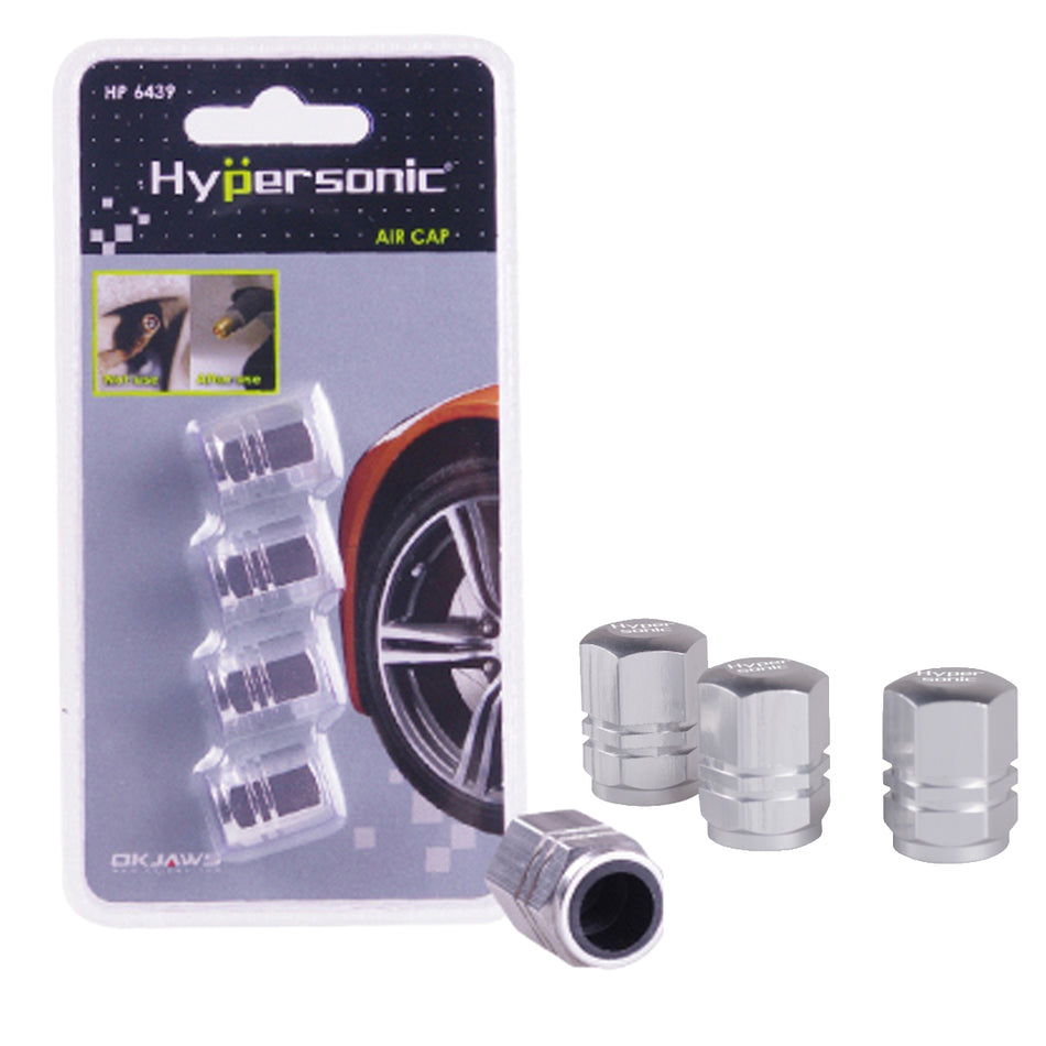 Hypersonic Tire Valve Caps Chrome Chrome