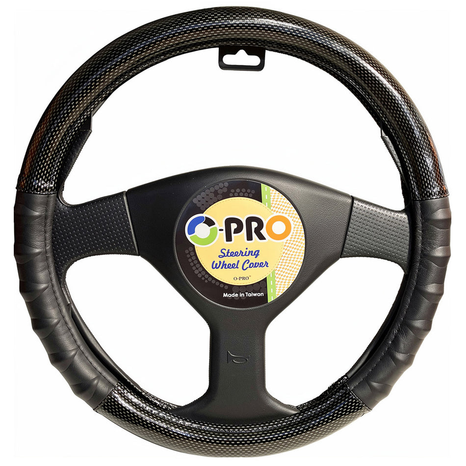 O-Pro Carbon PVC & Silicone Steering Wheel Cover