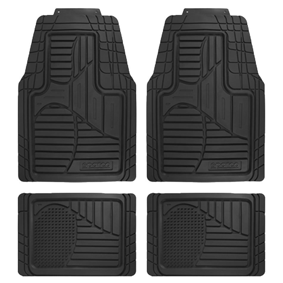 Sparco Universal PVC Car Mat - 4 Pieces Set