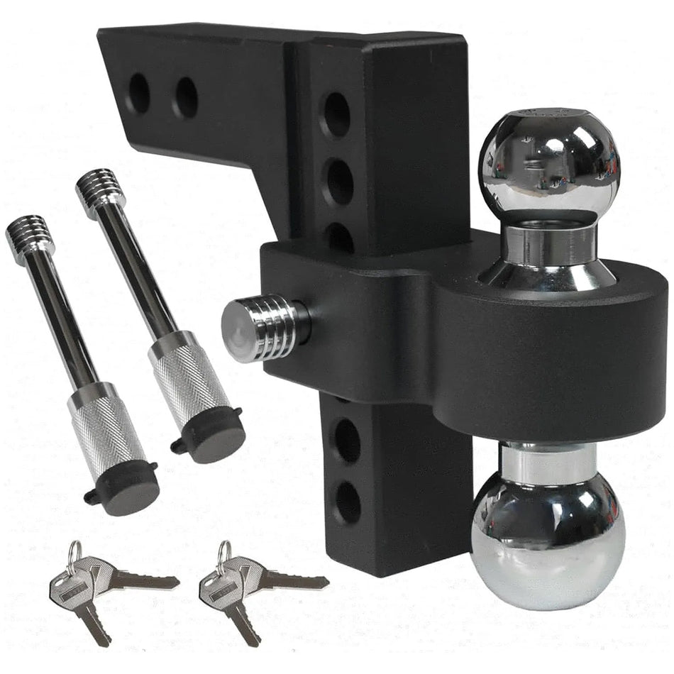 Tirol Adjustable Dual Ball Trailer Hitch Mount with Locks