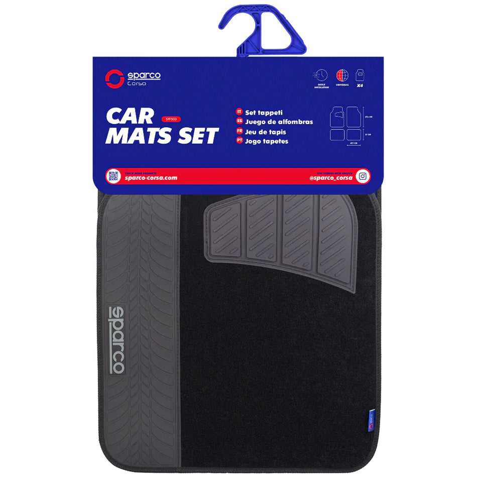 Sparco Car Mats Carpet Polyester Fabric - 4 Pieces