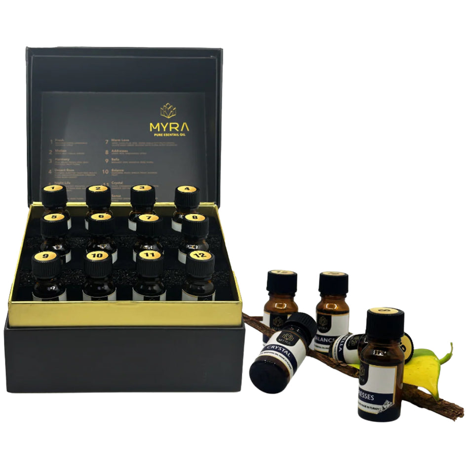 Myra Aroma Oil 12 Bottles In 1 Box- 10Ml Per Bottle