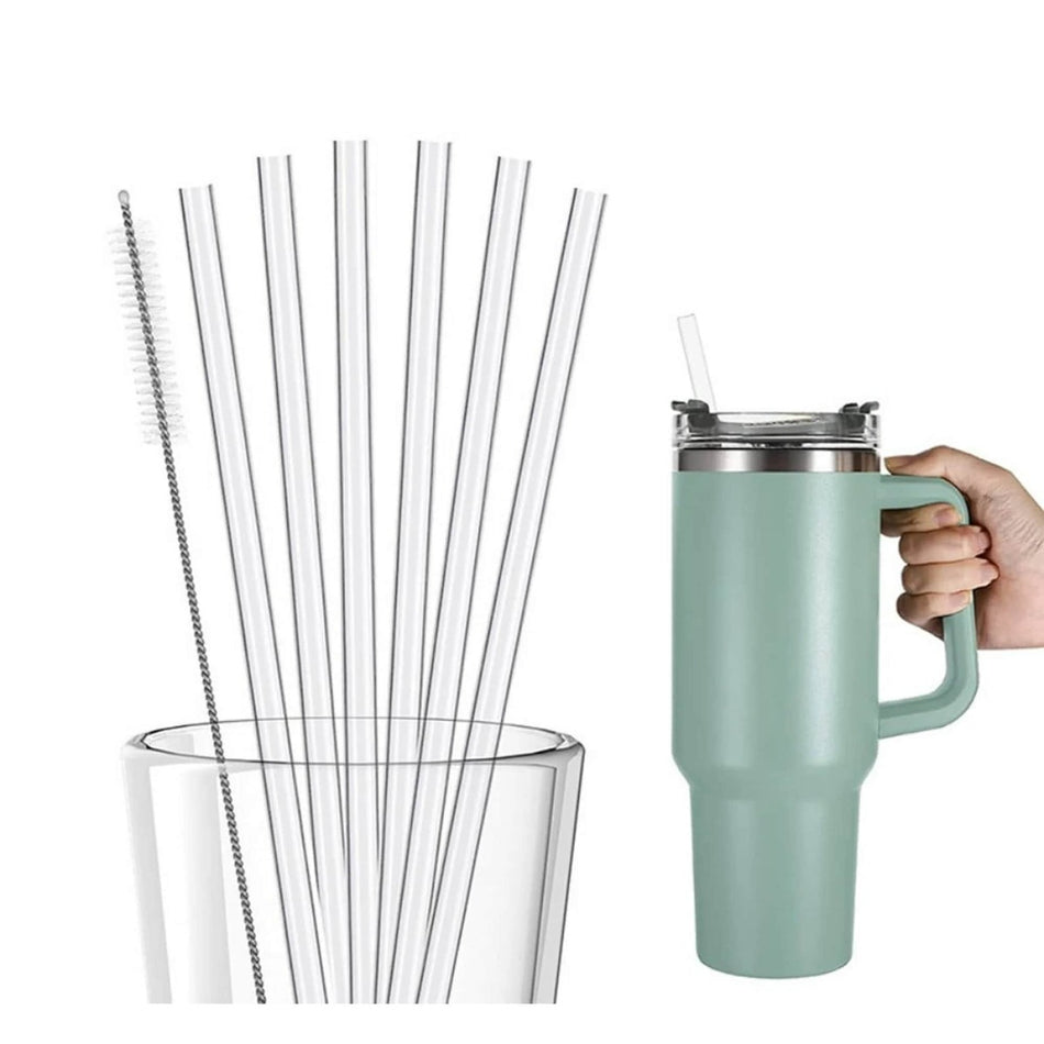 6 Pack Reusable Straws With Cleaning Brush For Stanley 40/30 Oz Cup Tumbler