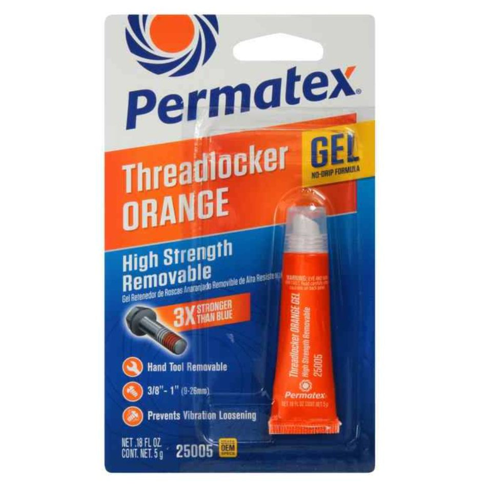 Permatex High Strength Removable Threadlocker Orange Gel 5g
