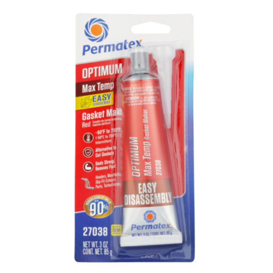 Permatex Optimum Easy-Disassembly Red RTV Silicone Gasket Maker Tube 85g