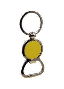 Car Keychine With Metal Opener-Yellow