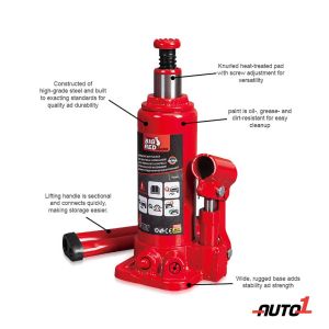 BigRed Hydraulic Bottle Jack 4 Ton - Red