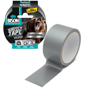 Bison Grizzly Tape Silver Roll 10m