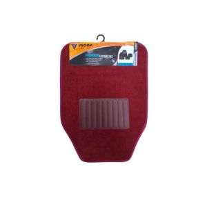 Carpet Car Mat Maroon-4Pcs Set