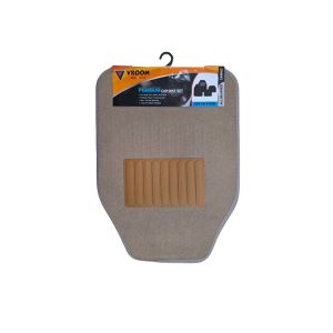Carpet Car Mat Media Beige-4Pcs Set