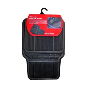 Packy Poda Universal 4 Piece Pvc Car Mats - Black