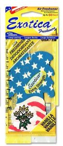 Exotica Palm Tree Hanging Air Freshener US Flag-Vanilla