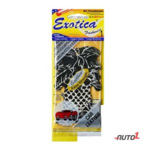 Exotica Palm Tree Hanging Air Freshener Black Leather 18G