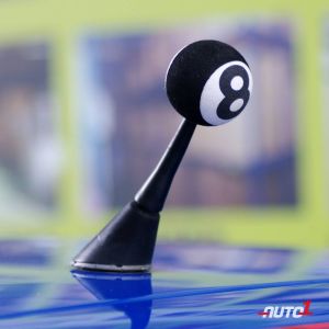 Hypersonic Decorative Foot Ball Antenna White & Black