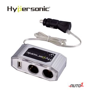 Hypersonic Usb & 2 Port Charger Socket Silver
