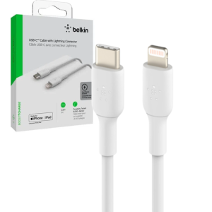 Belkin Braided Lighting to USB-C Cable 1M - White