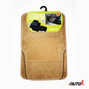Packypoda Statement Car Mat-Set Of 4 Beige