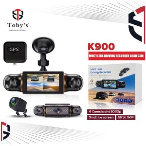 Toby's Dash Cam GPS Wifi 4 Camera FB 3 Inch Display